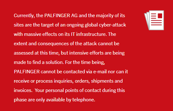 Notice on Palfinger's Site