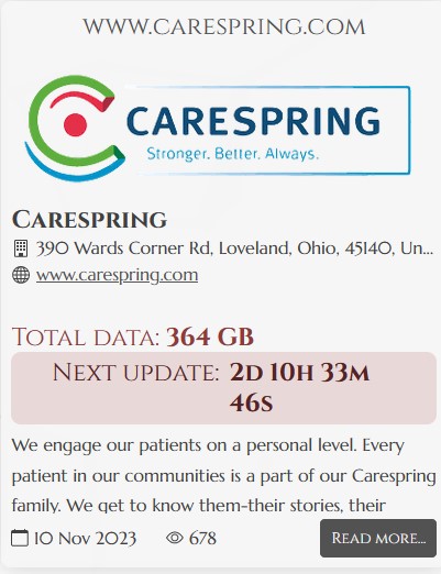 Carespring listing shows 2 days left on countdown timer.