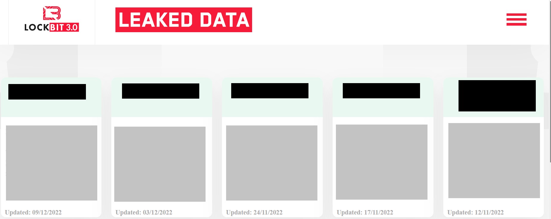 "Leaked Data" site suggests it is LockBit 3.0. by using its graphics. Image: DataBreaches.net