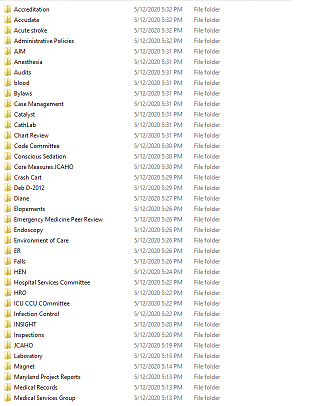 Screen capture of directory of files