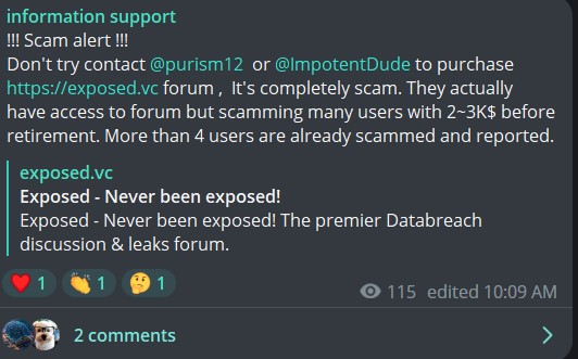 !!! Scam alert !!! Don't try contact @purism12 or @ImpotentDude to purchase https://exposed.vc forum , It's completely scam. They actually have access to forum but scamming many users with 2~3K$ before retirement. More than 4 users are already scammed and reported.