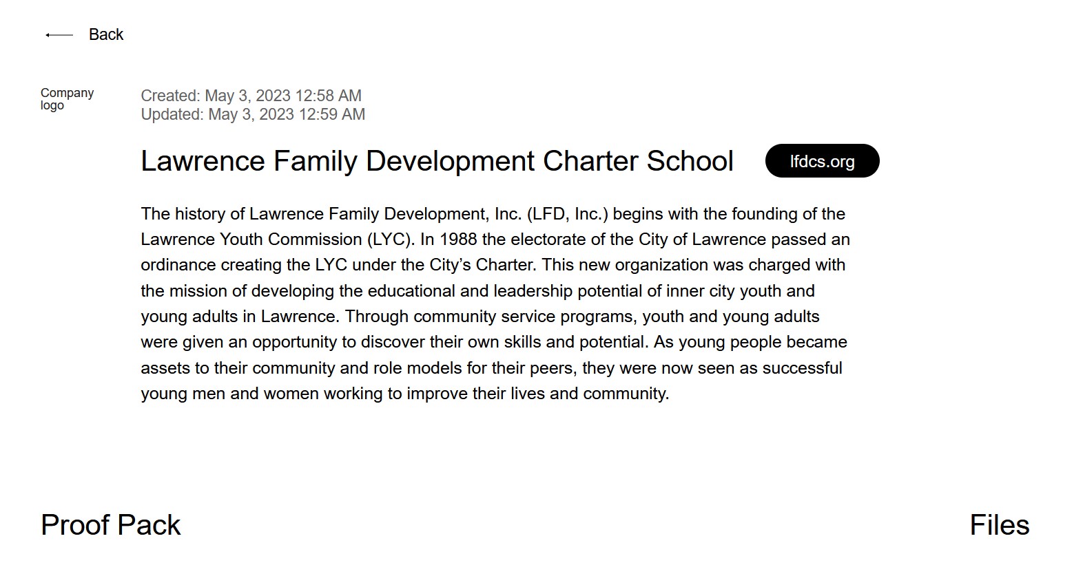 Listing on Snatch Team simply quotes information about the charter school from the school's website.